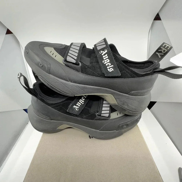 Palm Angels Mens Recovery Touch Strap Low Sneaker Shoes Black White Size EU 44 main image 10